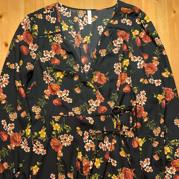 Xhilaration Black Floral Dress, Size XL - Picture 1 of 2